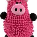 goDog Mopz Pig Squeaky Plush Dog Toy, Chew Guard Technology - Pink, Large