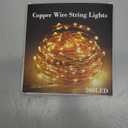 Twinkle Star 200 LED 66 FT Copper Fairy String Lights 8 Modes LED, USB Powered with Remote Control for Christmas Tree Wedding Party Home Decoration, Warm White