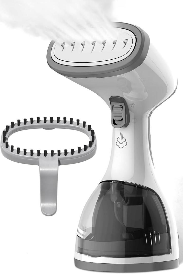 Steamer for Clothes 1500W30S Fast Heat Plancha a Vapor Para Ropa, 260ML Water Tank Clothing Garment Fabric Iron Travel Steamer Handheld Portable for Wrinkles (White)
