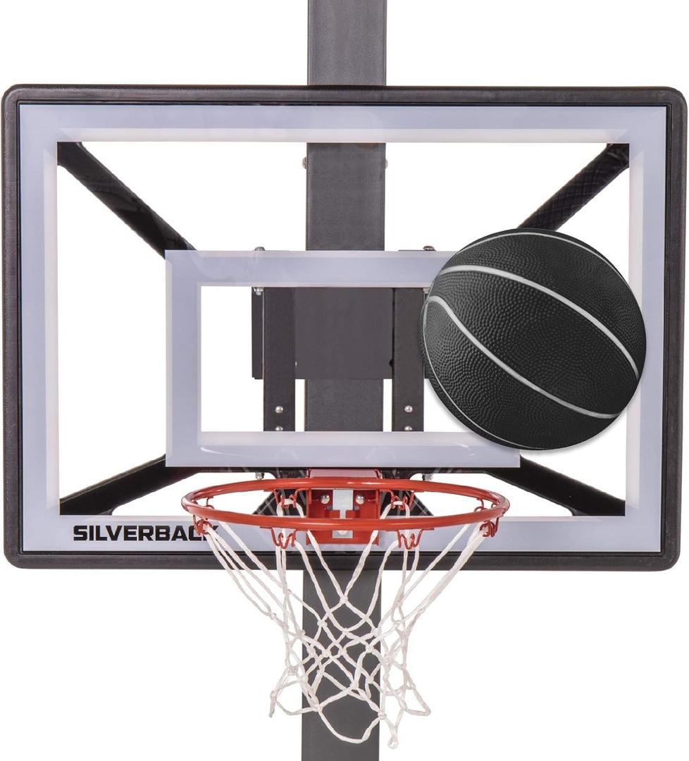 Silverback Junior Youth 33" Basketball Hoop with Lock n Rock Mounting Technology Mounts to Round and Vertical Poles, Black (B8410W)