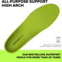 Superfeet All-Purpose Support High Arch Insoles (Green) - Trim-To-Fit Orthotic Shoe Inserts - Professional Grade - Men 5.5-7 / Women 6.5-8