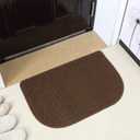COSY HOMEER 27X18 Inch Anti Fatigue Kitchen Rug Mats are Made of 100% Polypropylene Half Round Rug Cushion Specialized in Anti Slippery and Machine Washable (Brown 1 pc) …