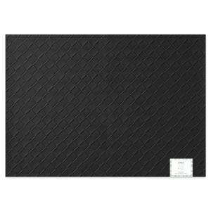 Lintex Woven Faux Leather Black Placemat 12 Pack, 12 inch×18inch, Black