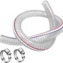 PEISONGFEI 3/ 4 Inch ID x 1 Inch OD Heavy-Duty Steel Wire vacuum Suction Flexible Hose High Pressure UV Chemical Resistant Thick Vinyl Tube, Bilge Pump Hose, 10FT