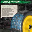 13x5.00-6 Flat Free Tire and Wheel with 3/4"&5/8"&1/2" Bearings,4.1"Center Hub,13x5.00-6 Tire and Wheel,13x5-6 Lawn Mower Tires Replacement Heavy Duty,Tubeless Tire with Rim for Residential/Commercial, 13x5-6-V-YEL-TIR