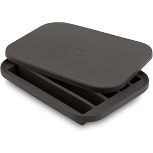 W&P Peak Silicone Water Bottle Ice Tray w/ Protective Lid | Charcoal| Easy to Remove Ice | Food Grade Premium Silicone | Dishwasher Safe, BPA Free