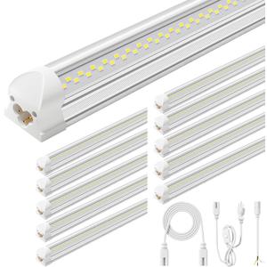 ELEKICO Super Bright 50w 7200lm 5000k V Shape 4ft Led Shop Lights for Workshop 4ft, 4' Linkable 4 Foot Led Shop Lights with Plug in Power Cable On/Off Switch for Garage Basement Warehouse, 4ft-10pack