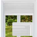 FabuBlinds Cordless Cellular Shades, No Drill No Tools Light Filtering Honeycomb Shades, Pleated Blinds for Windows, Easy to Install, White 32" W x 48" H