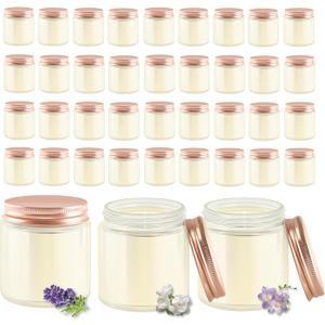 ACITHGL 36 Pcs 4oz Mini Mason Jar Candles Small Scented Candles Bulk Aromatherapy Ideal Souvenir Favors for Wedding Birthday Party (Freesia, Lavender, Jasmine, Pink)