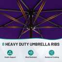 AreShark 9 FT Patio Umbrella for Outdoor, Outdoor Table Umbrella with Push Button Tilt and Crank, Outdoor Patio Umbrellas with 8 Sturdy Ribs for Market, Garden, Pool (Dark Purple)