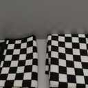 2 Piece Carpet Rubber Backing Non-Slip Kitchen Mat Doormat Area Rugs (17"x23"+17"x47", Black Mosaic)