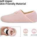 WateLves Womens & Mens Lightweight Cozy Faux Furry House Slippers - Rubber Sole Slip On Sock Shoes - Foldable Travel Slippers - Indoor & Outdoor (M)