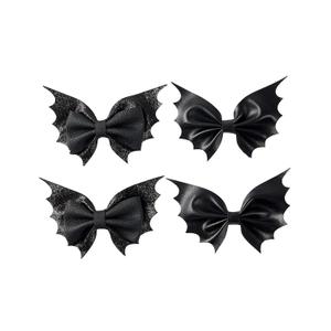 6 Pcs Bat Bow Hair Clips Halloween Bat Hair Clip Goth Halloween Hair Barrettes for Women Girls, 4inch