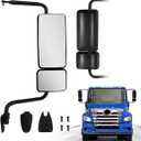 Black Door Mirror fit for 2011+ Hino 238 258 268 338 Semi Trucks Right Passenger Side