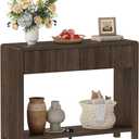 FATORRI Console Entryway Table, Narrow Wooden Sofa Table with 2 Drawers, 39.37 inch Modern Foyer Tables and Couch Tables Behind Sofa for Living Room, Hallway (Dark Walnut)