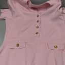 MEROKEETY Women's Summer Bodycon Sweater Dress Business Casual Outfis Short Sleeve Knit Button Formal Elegant Work Dress (Pink), Medium
