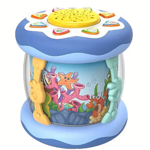 Baby Toys 6 to 12 Months - Musical Rotating Light Up Infant Toys, Early Learning Toys Baby Crawling Drum Toy, Tummy Time Educational Sensory Baby Girl Gifts for Toddlers 1 2 3 Years Old