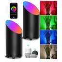 SUNVIE 2 Pack Smart Floor Can Light 5W RGBW Color Changing Uplighting Indoor Uplights 2700K-6500K Up Lights Indoor Floor Spotlight for Plant Corner Wall Artwork, APP Control Alexa & Google Home, Black