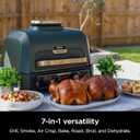 Ninja Woodfire ProConnect Premium XL Outdoor Grill & Smoker, Green & Gold | Ninja Woodfire ProConnect 7-in-1 Grill has 180 sq in of space, and an app-connected thermometer for foolproof BBQ smoking