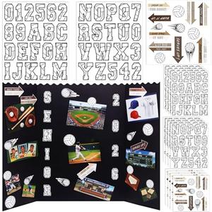 Glenmal 14 Pcs Graduation Baseball Stickers for Poster Board Class of 2026 Photo Display Stickers for Grad Party College Board Photo Frame Decor, Not Included Poster Boards(12x10 Inch, 8.3x8.3inch)