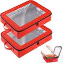 OUTXE 2 Pack 9x13 in Foil Pan Carrier with Lid, Stackable Foil Pan Holder
Serving Tray for Food, Aluminum Pan Holder for Travel, Potlucks, Parties, BBQ, Picnics, Home