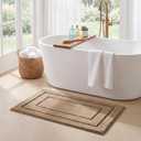 GRANNY SAYS Champagne Bathroom Rug 16" x 24", Non-Slip Microfiber Bath Mat