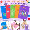 ANZNKU 100 PCS Purple Party Favor Bags 8"x11", Goodie Bag for Candy Treat Jewelry Craft, Plastic Gift Bags with Die Cut Handles for Birthday, School Events & Small Business, Wedding, Easter