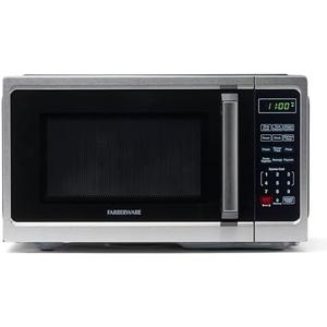 Farberware 0.9 Cu. Ft. Countertop Microwave Oven – 900 Watts Power, Auto Cook Settings, Defrost, Easy Clean and Child Safety Lock - Stainless