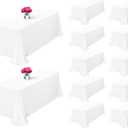 Showgeous 12 Pack White Rectangle Tablecloth, 90 x 132 Inch, Wrinkle & Stain Resistant, Polyester, Perfect for 6ft Table, Weddings, Banquets, Parties