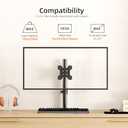 Suptek Single Head and Plate Vesa Pole Mount Bracket for Suptek Monitor Mount,1 Pack(MD6TB) (Black)