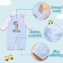XIFAMNIY Infant Baby Boy 1st Birthday Striped One-Piece Sleeveless Cotton Romper Summer Jumpsuit Clothes
