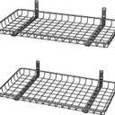 WALMANN 12x24 inch Wall Shelves, Wall-Mounted Storage Shelf for Garage, Closet, Laundry Room, Heavy Duty Floating Shelf, Holds Up to 60 lbs(Pack of 2, Black)