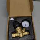 STMOUTUO RV Water Pressure Regulator for RV Camper. Brass Lead-Free Adjustable Camper Water Pressure Regulator with 0-160 PSI Gauge Reducer Valve W FilterPackage includes 1 raw tape for water pipes.