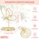 SiliFine 48 Pcs Gold Butterfly Table Number Holders, Place Card Holders for Table Butterfly Photo Holder Decoration for Wedding Reception, Cafe, Centerpieces, Party, Restaurant, Birthday (2 Inch)