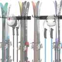 Garage Ski Rack, Indoor Ski Hangers for Garage Ski Storage Wall Mounted Ski Holder Holds Up to 8 Pairs of Skis