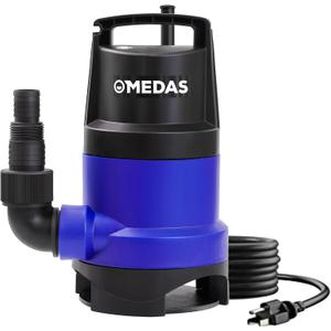 MEDAS 1HP 3434 GPH Sump Pump Submersible Clean/Dirty Water Pump Portable Utility Pump with 16.4ft Cord for Swimming Pool Garden Basement Tub Pond Draining