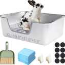 Stainless Steel Sifting Litter Box for Rabbit (XL)
