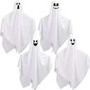 CCINEE 4 Pack Halloween Hanging Ghosts Decorations, 27.5“ and 35.5” Flying Outdoor Ghosts Assorted for Halloween Front Yard Patio Lawn Garden Party Supply
