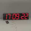 Digital Wall Clock, Oversize Led Digital Clock Large Display with Auto Dimmer, Huge Countdown Timer with Remote Control, 27" Wide Led Display, 6 Digits, Wall Mount, Date and Temperature (Red)