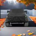 Waterproof Cover for Jeep Wrangler JK JL CJ YJ TJ 4 Door 1987-2026 Outdoor Sun Rain Wind Snow Protection Dustproof Covers with Driver Door Zipper Black, 193 X 74.8 X 59 Inches