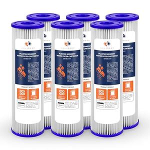 Aquaboon 20 Micron Pleated Sediment Filter Cartridge 10" x 2.5" Whole House Water Filter Replacement Compatible with WFPFC3002, WHKF-WHPL, 10-Pack