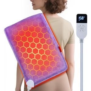 Extra Hot Heating Pad for Cramps: Luxury Plush and 2X Graphene Electric Heating Pad for Back Period Cramps - Gentle Deep Relief for Women While Reading Watching TV - Max 158 2H Auto Off (Purple)