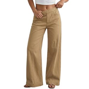 GRAPENT Women's Business Casual Jeans - Dressy & Casual, Size L (12, 14), Iced Coffee Color