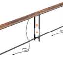 Huuger 110.2 Inch Sofa Table with Power Outlets, 23.9-34.4 Height Adjustable Range, Behind Couch Table with USB-C Ports, Sofa Tables Narrow Long, Skinny Console Table, Small Spaces, Rustic Brown