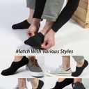 Pro Mountain Thin No Show Socks Seamless Wide Toe Box 6 Pack Liner Unisex Size S to X-Large Cotton Footies (Medium)