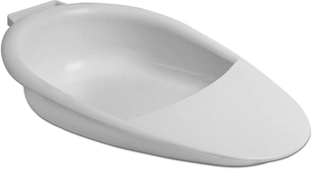 PEPE Mobility Bed Pan for Women and Men, Portable with Handle, Commode Pan for Elderly, Handicapped and Disabled, Lightweight, White