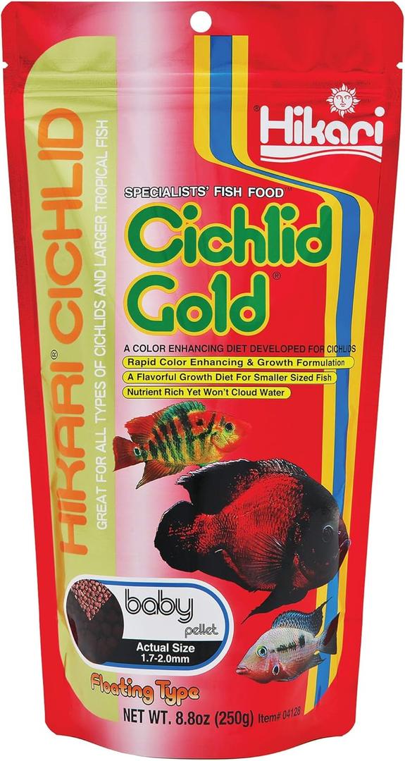 Hikari Cichlid Gold Floating Baby Pellets for Pets, 8.8-Ounce, EXP 03/2028