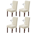 Chair Covers for Dining Room Set of 6, Stretch Parsons Chair Covers,Washable Spandex Dining Chair Slipcovers Seat Protector for Dining Room,Kitchen,Hotel(Beige)