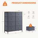Sweetcrispy 8 Drawer Dresser for Bedroom, Organizer Storage Drawers, Blue, 31.5"D x 11.8"W x 36.4"H