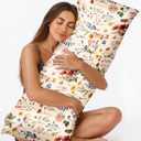 Miss Adola Silk Body Pillow Cover with Zipper - 20x54 Inch Silk Long Pillow Case for Women Ladies Adults Soft Bed Decorative Cute Boho Large Body Pillowcase Sham for Hair and Skin, Vintage Flower